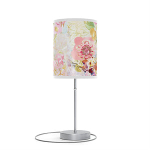 Floral Pink Lamp on a Stand | Desk Lamp | Nightstand Lamp