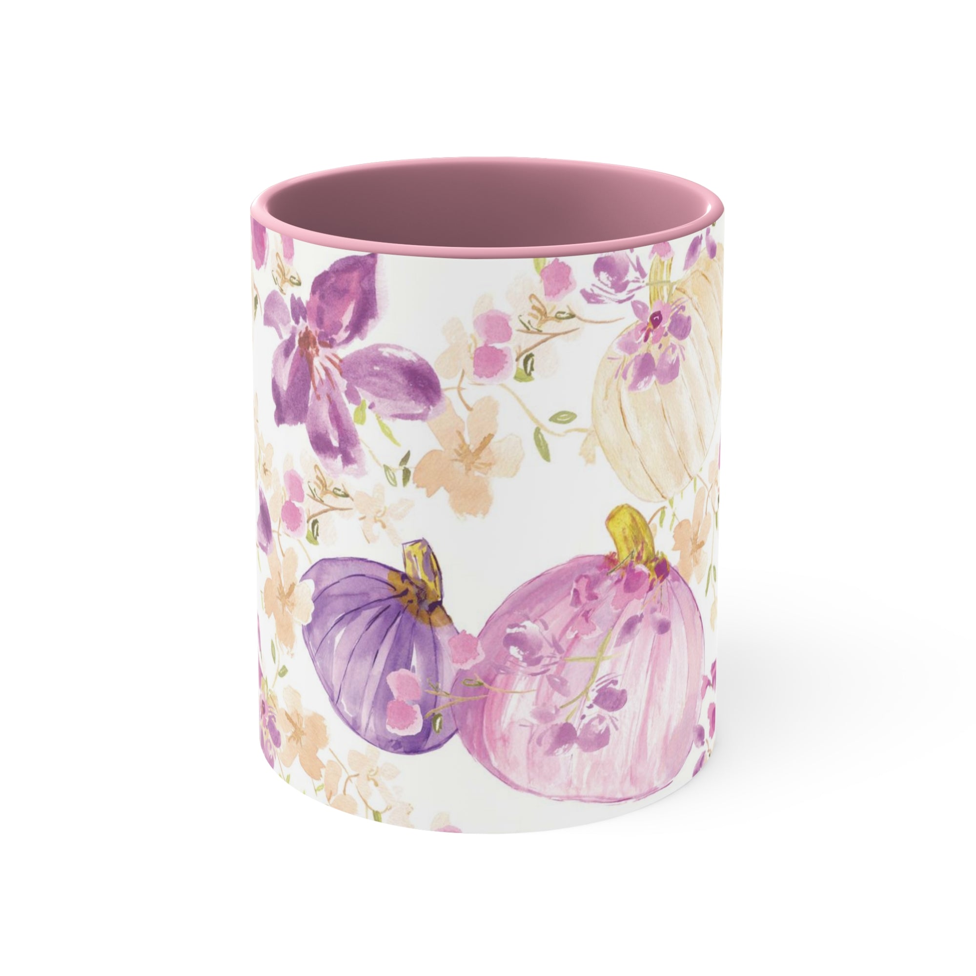 Lavender Mug with Watercolor Painted Pumpkins | Elegant Pumpkin Purple Coffee Mug, 11oz | Mugs with Colored Pumpkins