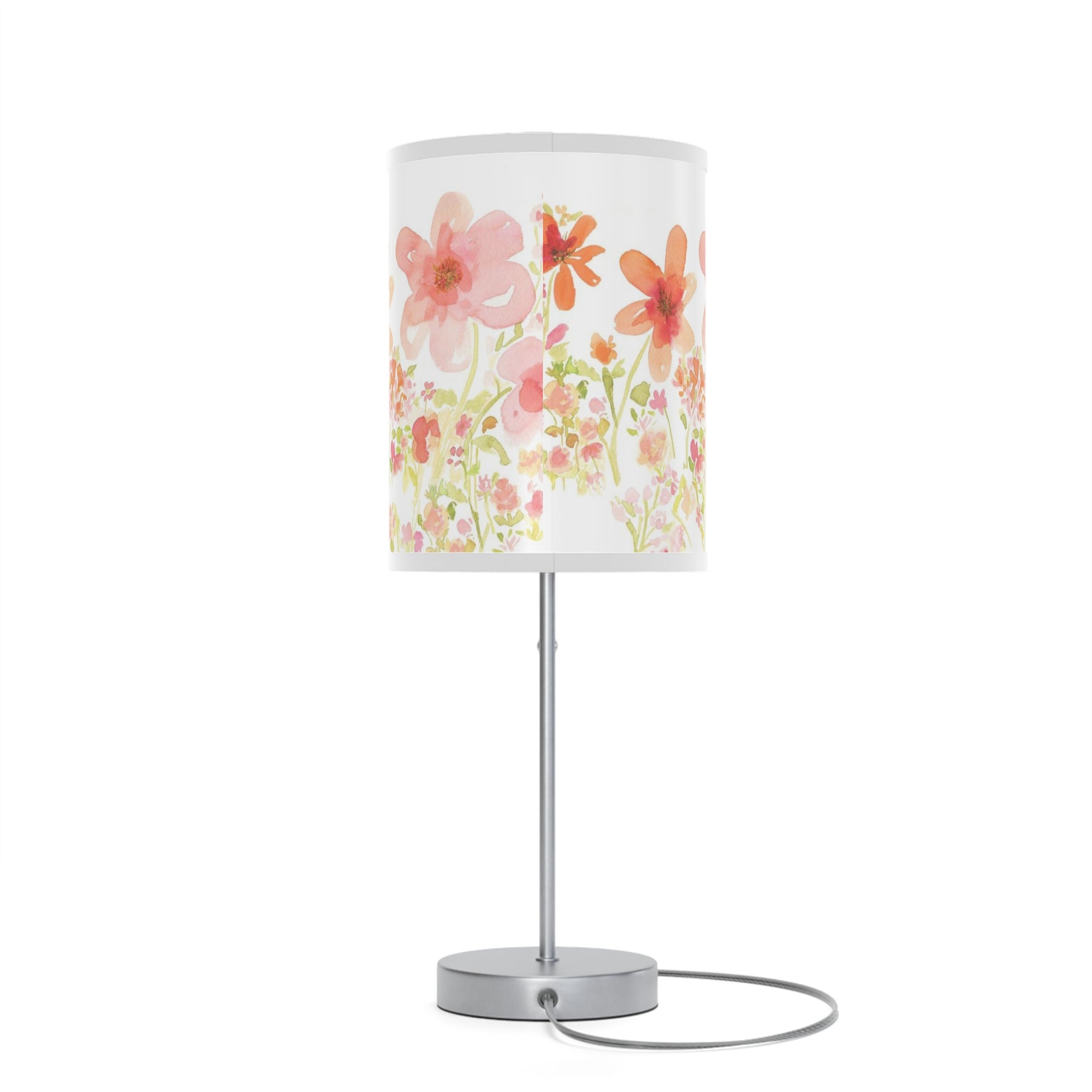 Orange Floral Lamp on a Stand | Flower Fields Lamp