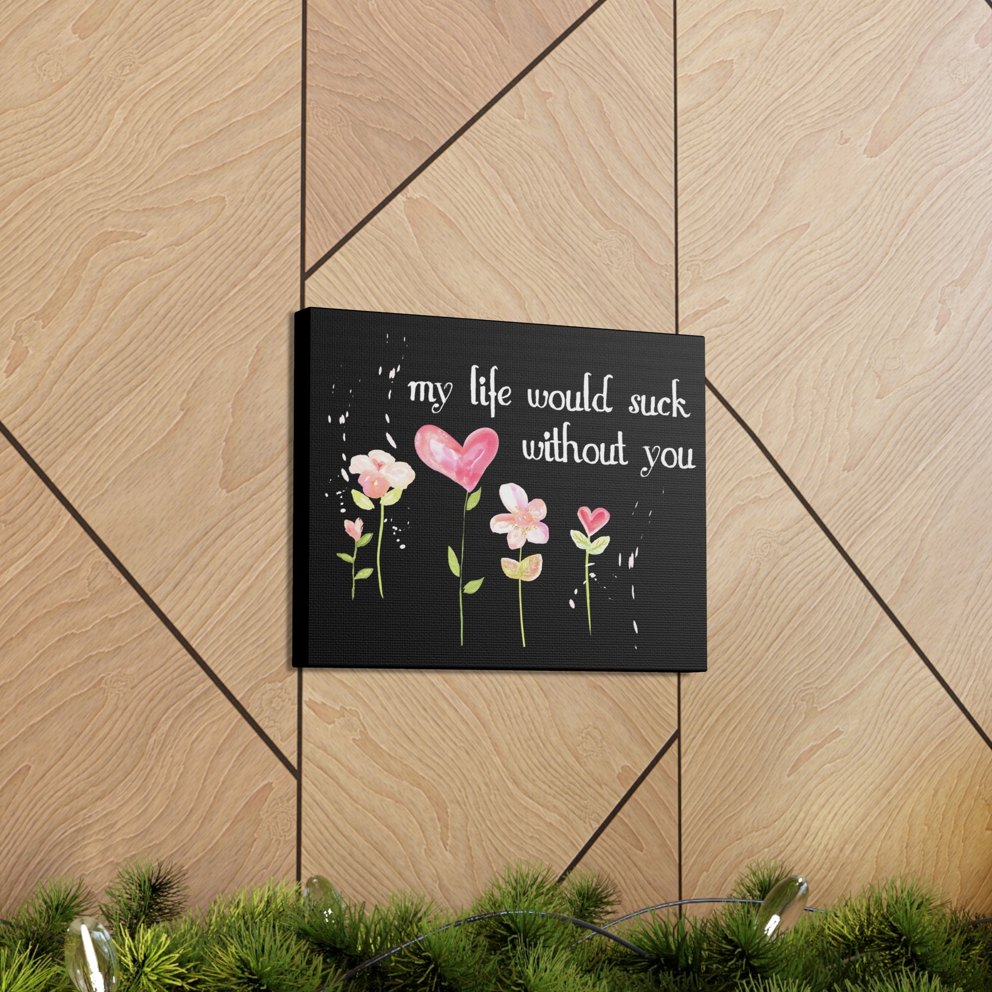 Valentine Canvas Wall Art | Valentine Home Decor Gallery Wrap | Anniversary Home Decor I Love You Canvas Home Decor