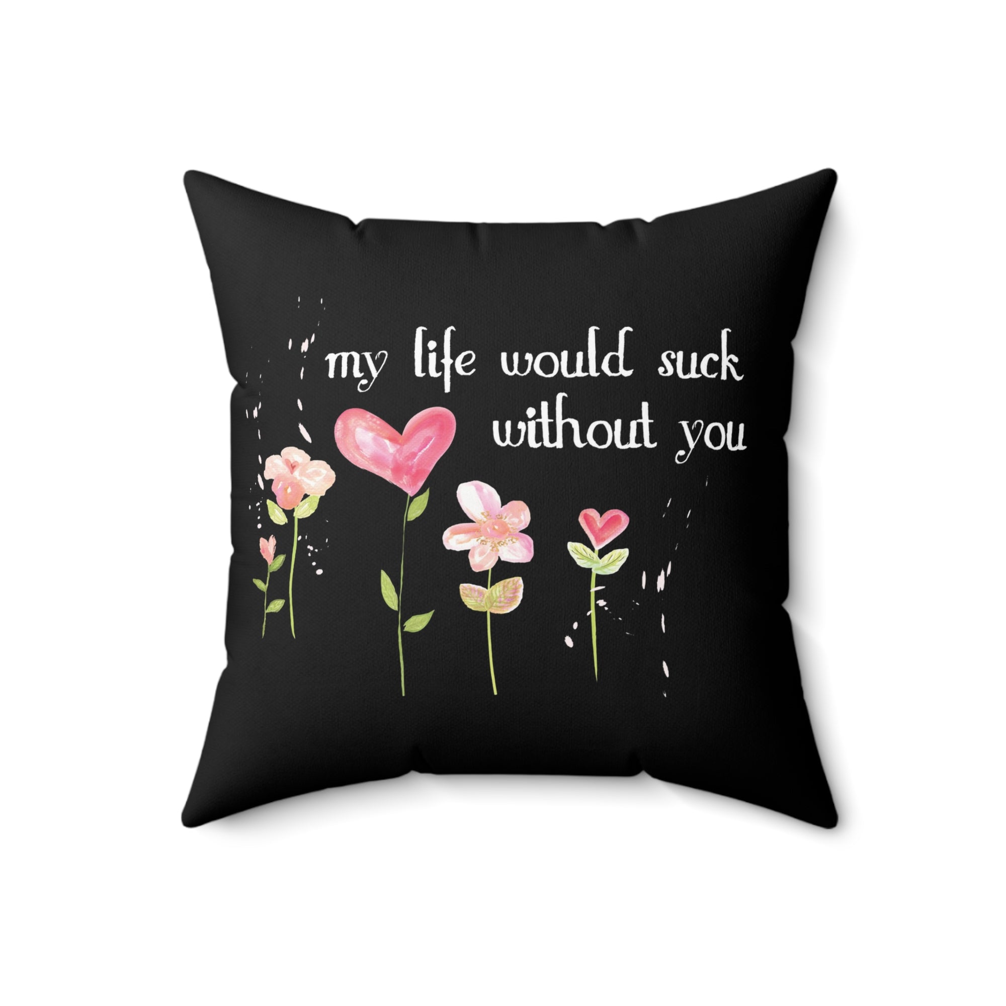 Funny Valentine Pillow | Funny Love Pillow | Pillow for Valentine | Black and Pink Heart Pillow
