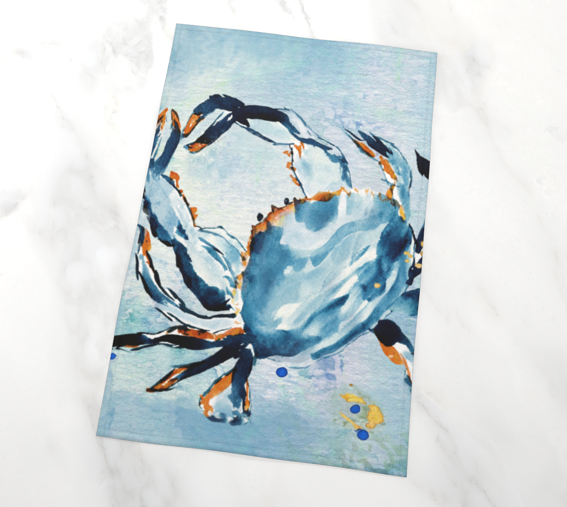 Tea Towel - Navy Blue Crab