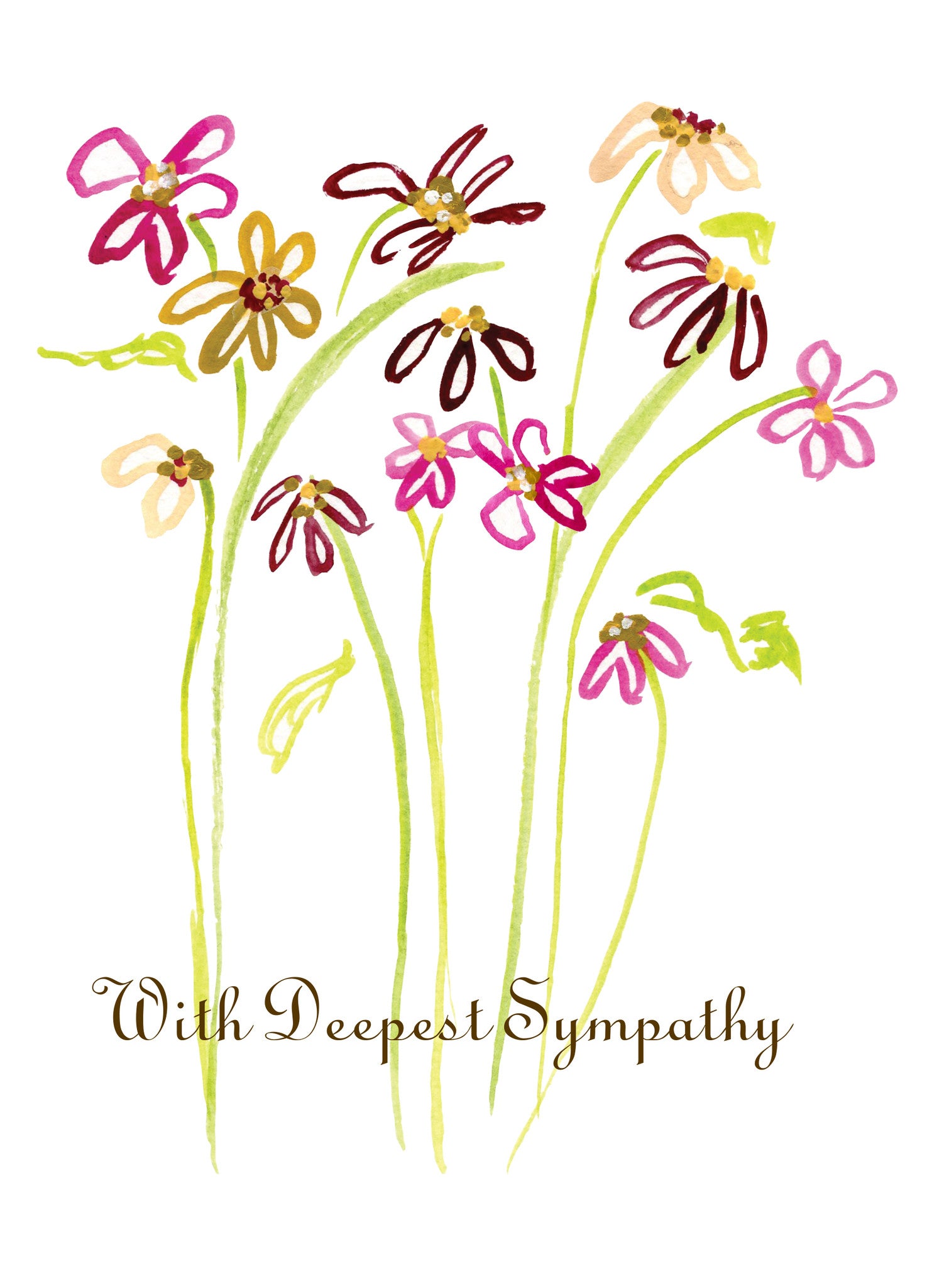 Burgundy Daisy Symmpathy Card - Dreams After All