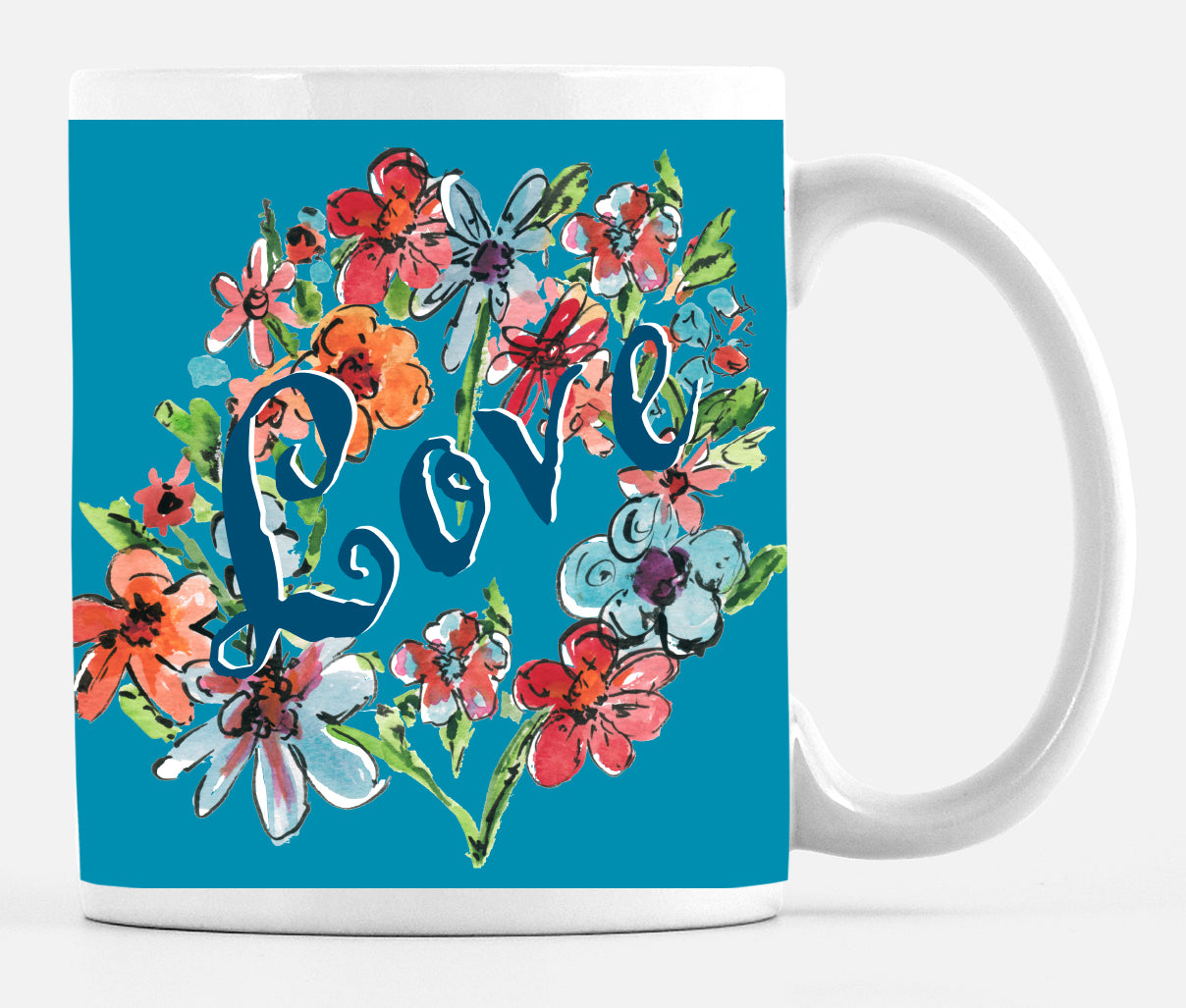 Love Turquoise Bouquet Mug - Dreams After All