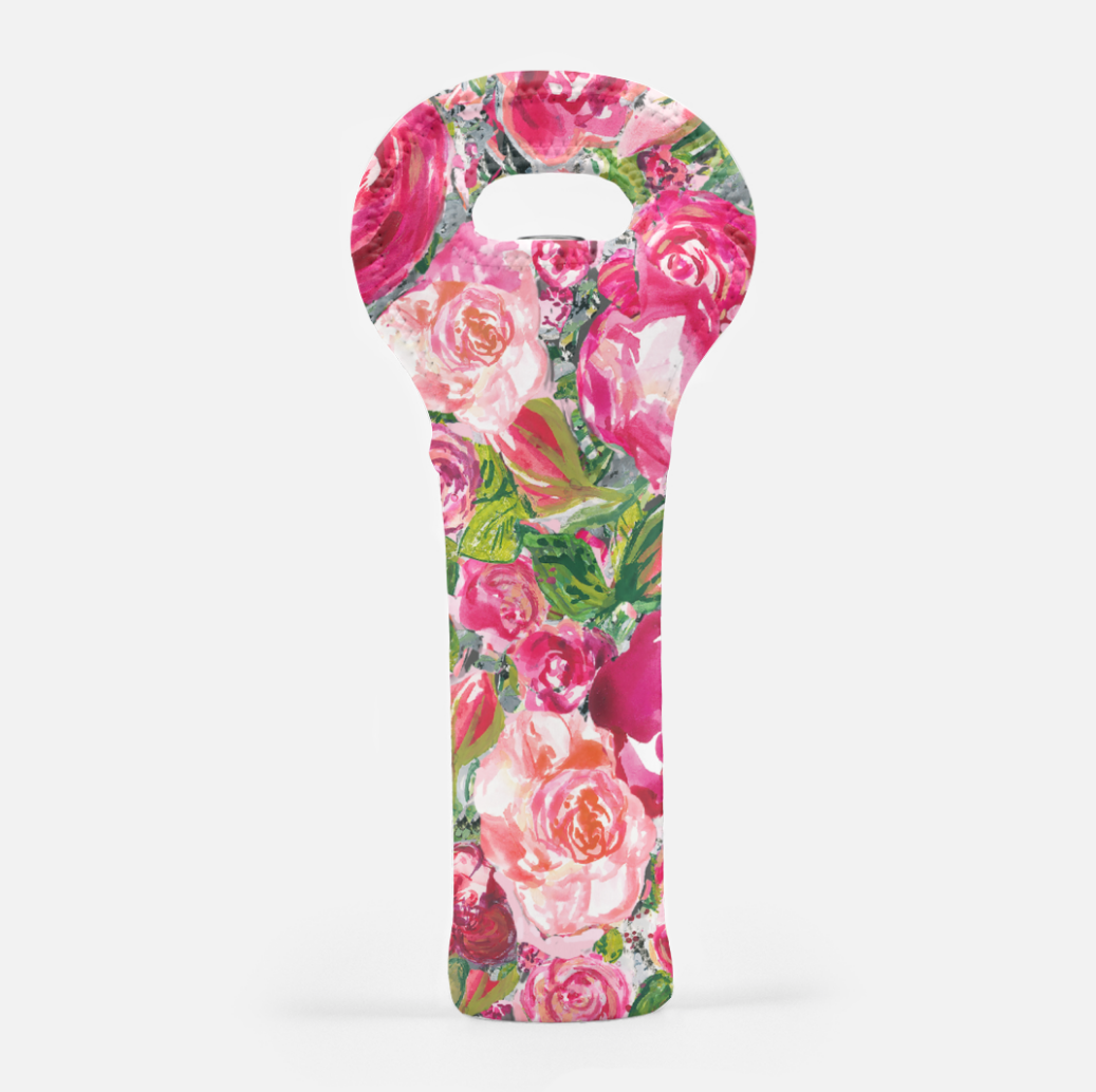 WINE TOTE - BIG MULTI ROSES - Dreams After All