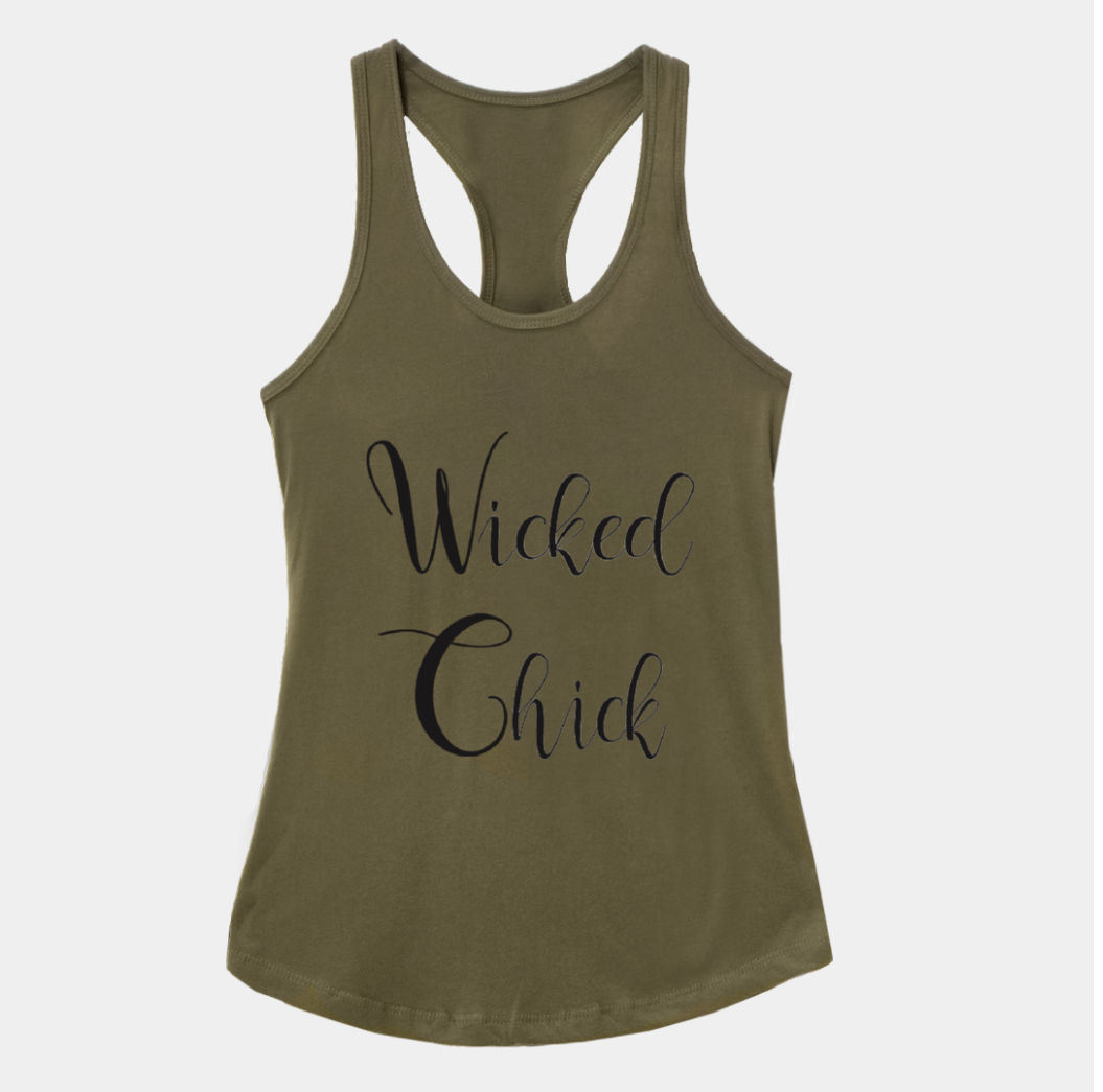 Wicked Chick Army Green Racerback Tank - Dreams After All