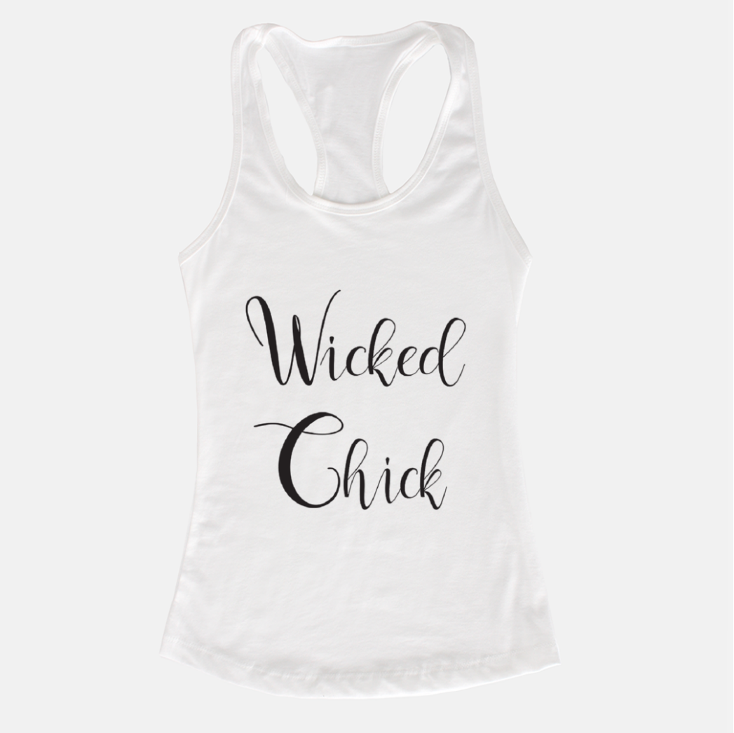 Wicked Chick White Racerback Tank - Dreams After All