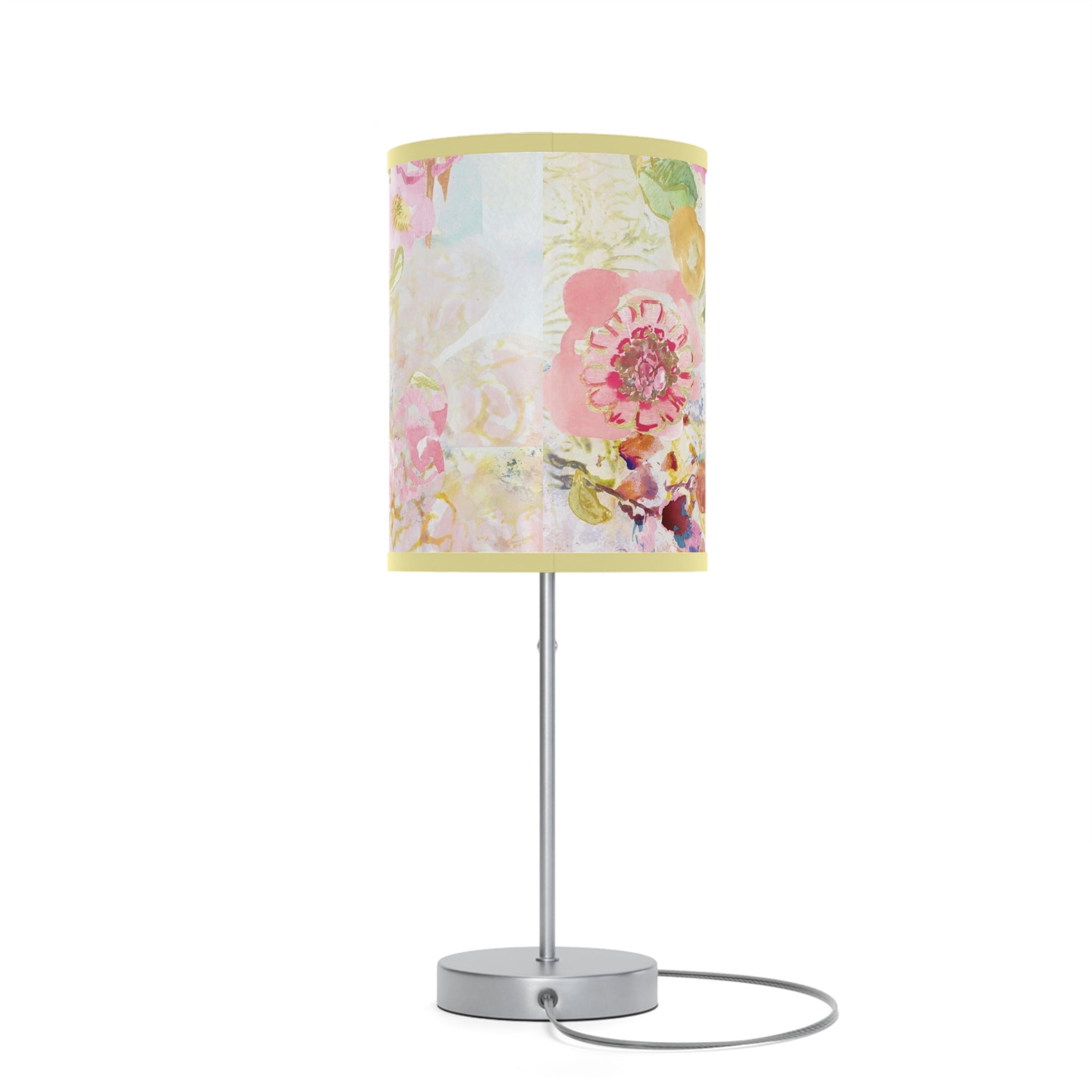 Bedroom Floral Pink Lamp on a Stand | Desk Lamp | Nightstand Lamp