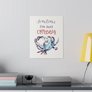 Ocean Crab Art Print on Matte Canvas | Patriotic Crab Art on Canvas | Ocean Animal Art