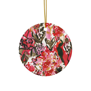 Star Christmas Ornament | Red Holiday Decor | Red Ornaments | Pink Tree | Art for Christmas