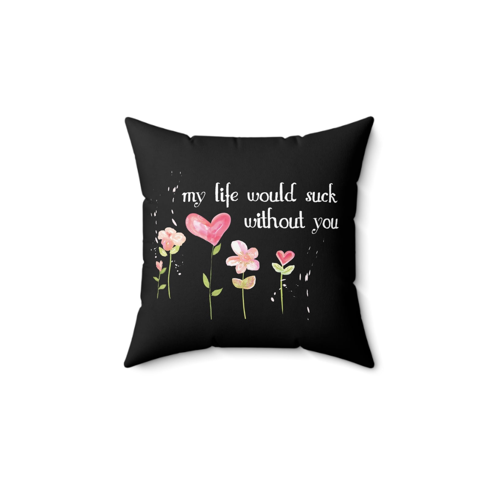 Funny Valentine Pillow | Funny Love Pillow | Pillow for Valentine | Black and Pink Heart Pillow