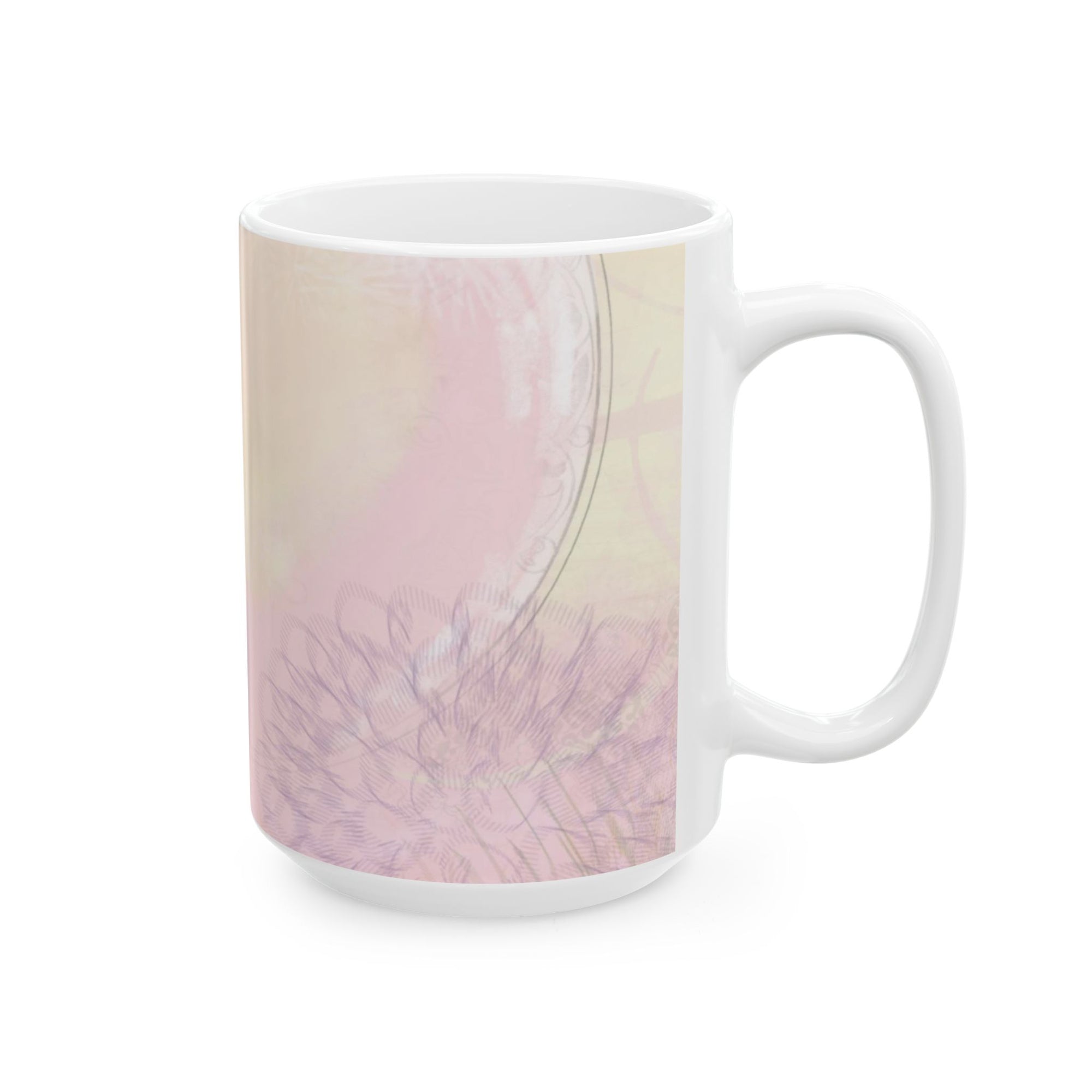 Pink Ceramic Mug, | 11 Ounce Mug | Morning Mood Mug | Mugs for Gifts | Mugs for Work 15 Ounce Mug