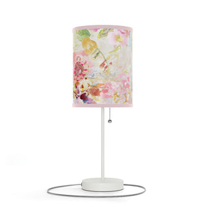 Bedroom Floral Pink Lamp on a Stand | Desk Lamp | Nightstand Lamp