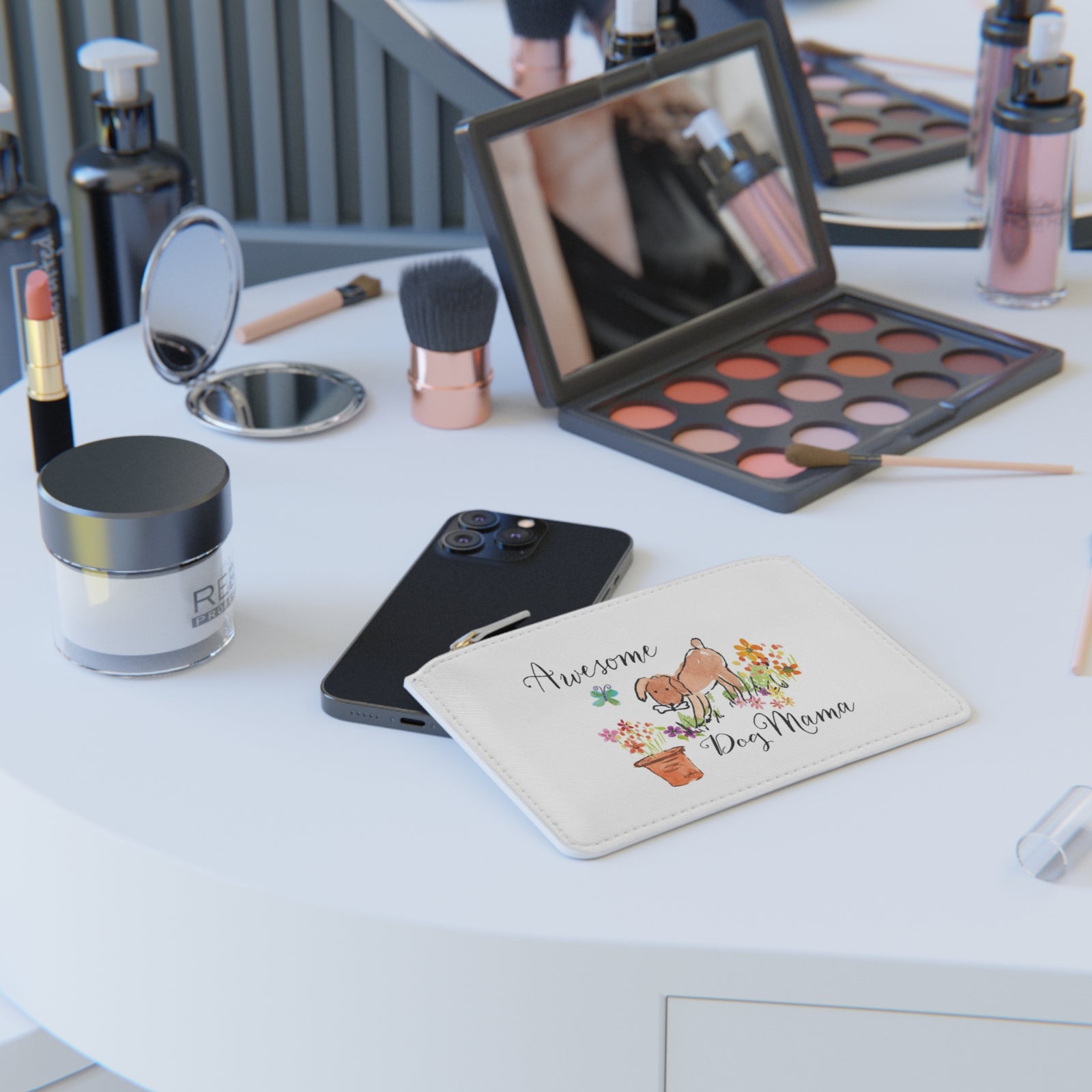 Dog Mama Lovers Mini Clutch Bag | Credit Card Carrier | Makeup Bag | Accessory Pouch for Dog Lovers