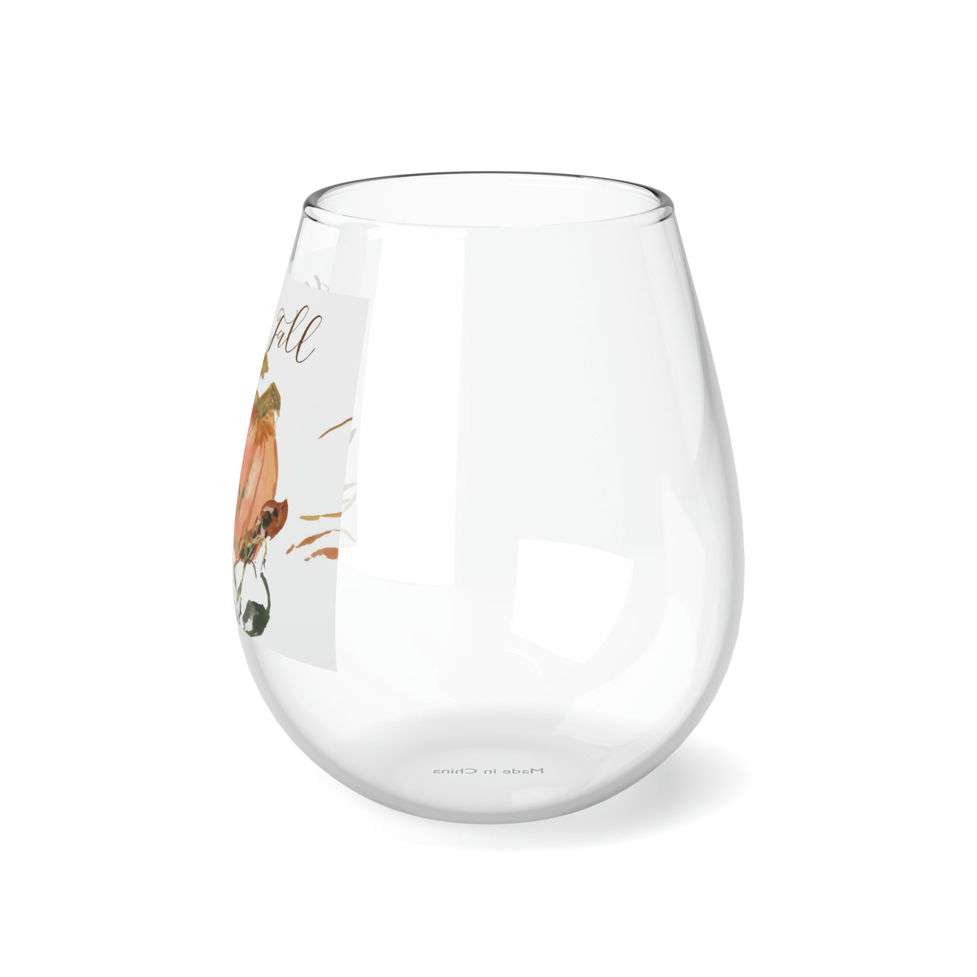 WIne Glass for Fall | Stemless Wine Glass, 11.75oz z|