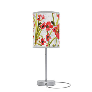 Red Floral Watercolor Lamp | Artisan Lamp