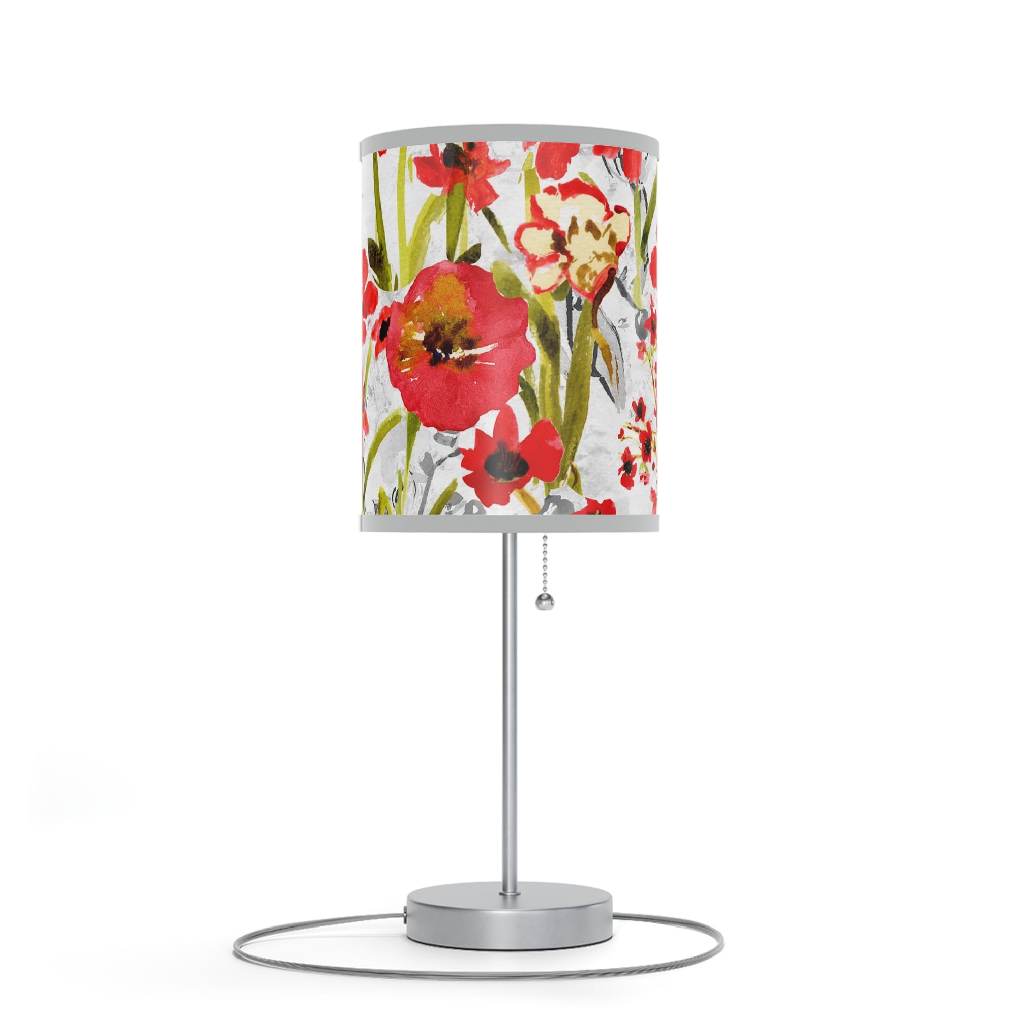 Red Floral Watercolor Lamp | Artisan Lamp