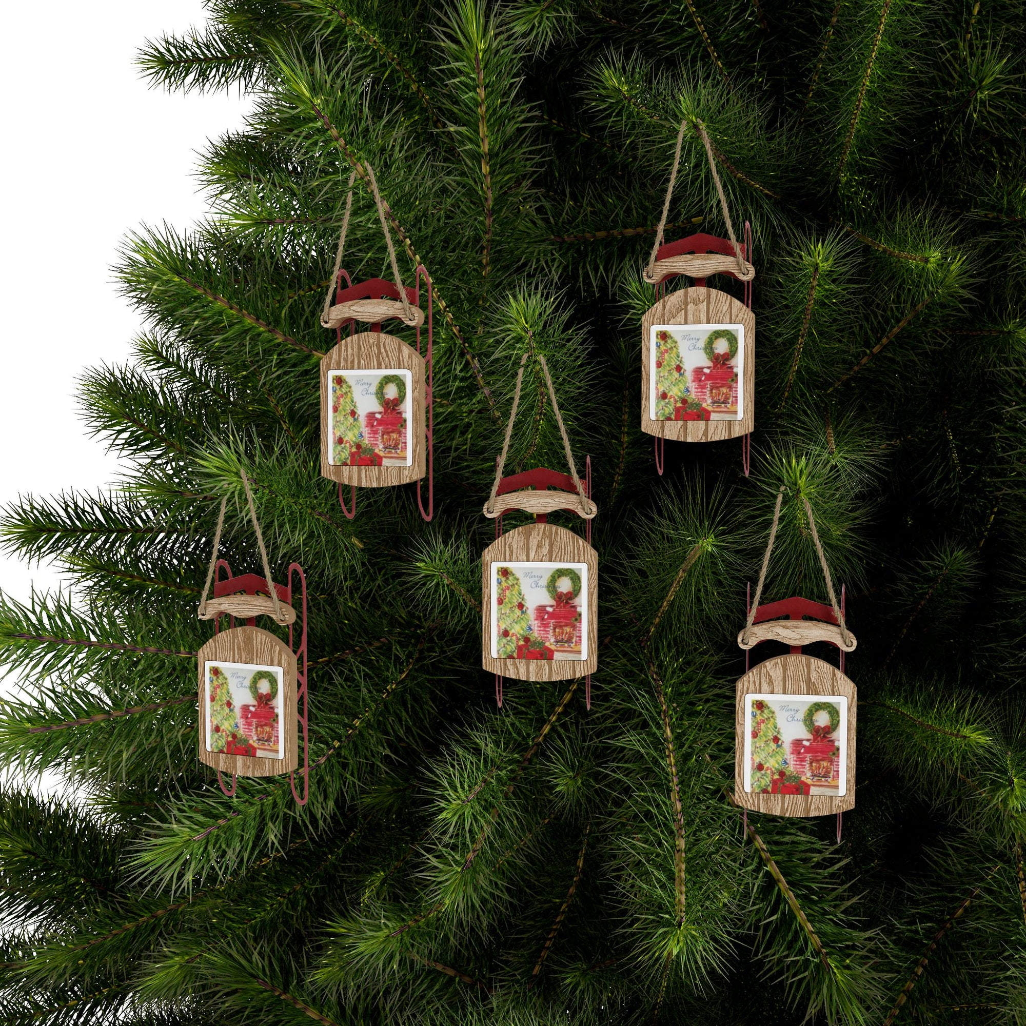 Sled Ornaments for Christmas | Holiday Traditional Ornaments | Gift Ornaments