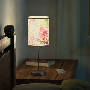 Floral Pink Lamp on a Stand | Desk Lamp | Nightstand Lamp