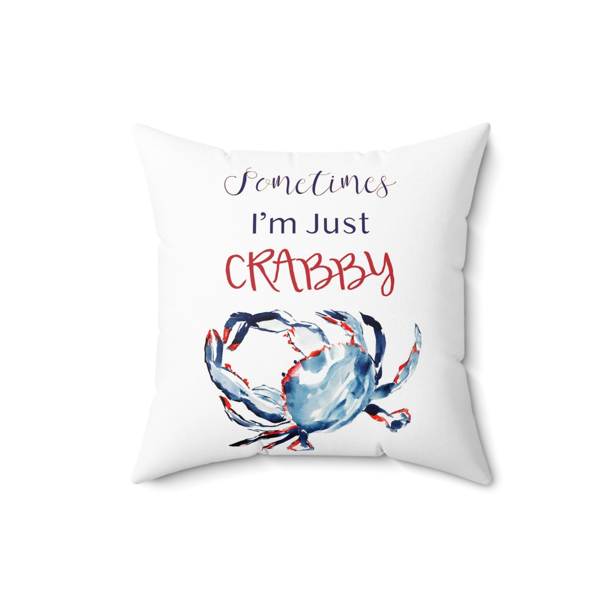 Funny Ocean Animal Pillow | Patriotic Crab Pillow | Red White and Blue Square Pillow