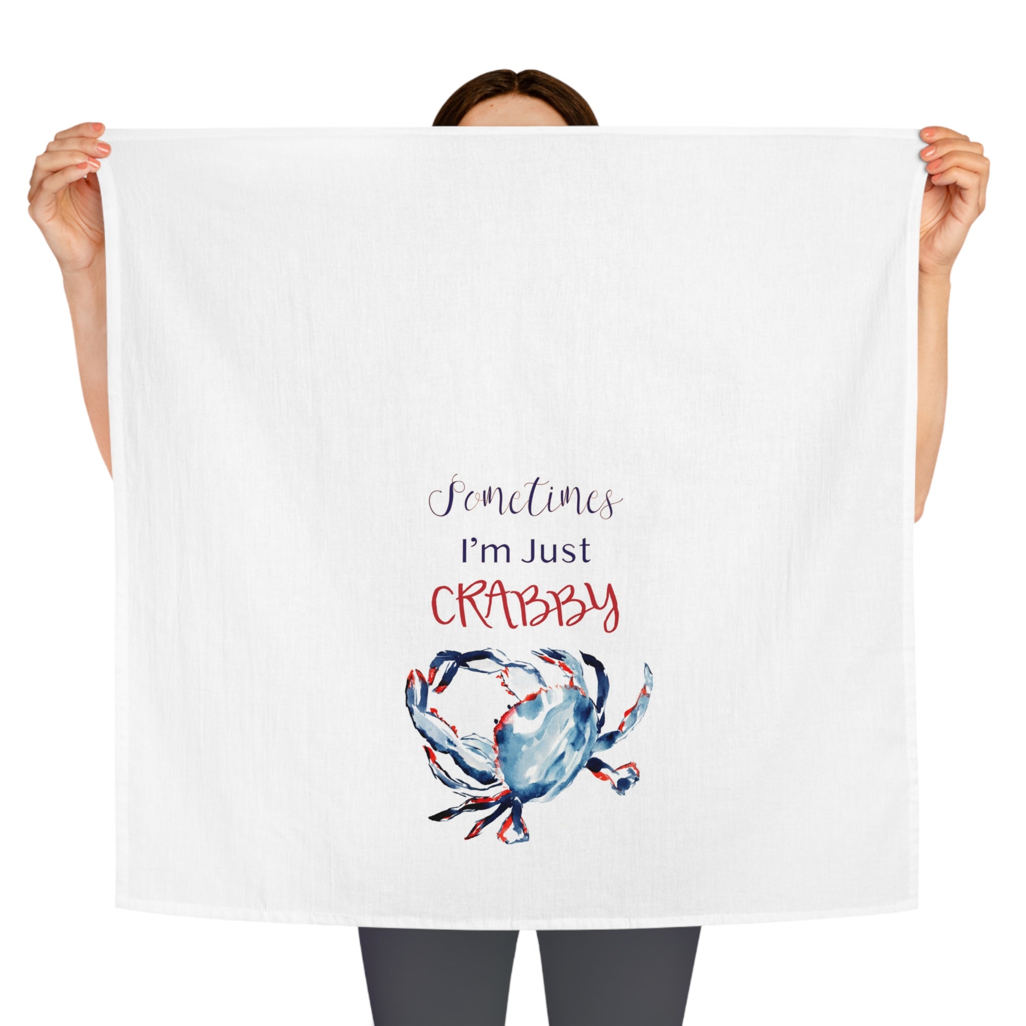 Crab Art Tea Towel | Nautical Tea Towel | Patriotic Tea Towel | Red White Blue Crab Towel