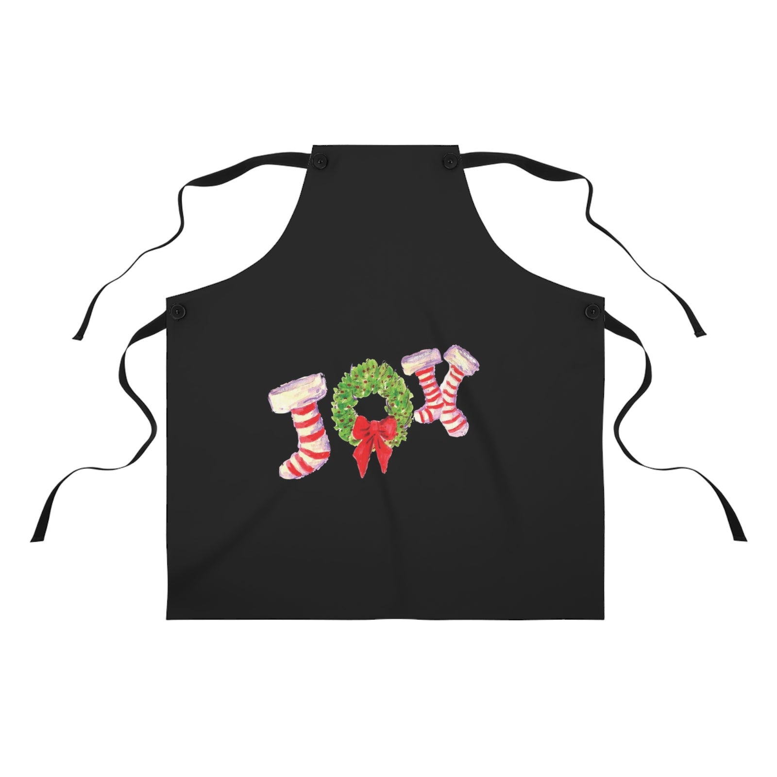 Christmas Apron | Black Apron for Holidays | Cooking Apron
