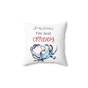 Funny Ocean Animal Pillow | Patriotic Crab Pillow | Red White and Blue Square Pillow