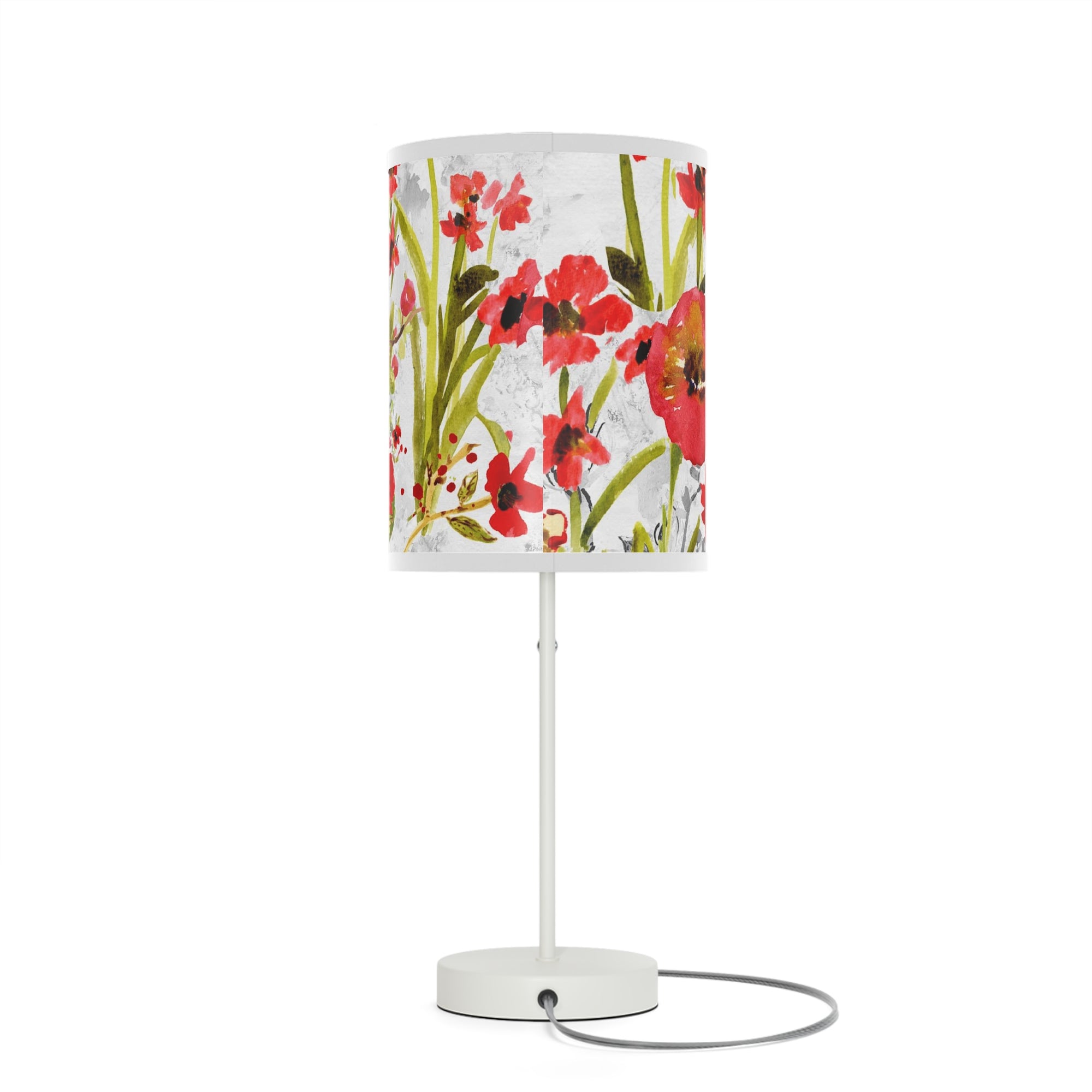 Red Floral Watercolor Lamp | Artisan Lamp