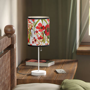 Red Floral Watercolor Lamp | Artisan Lamp