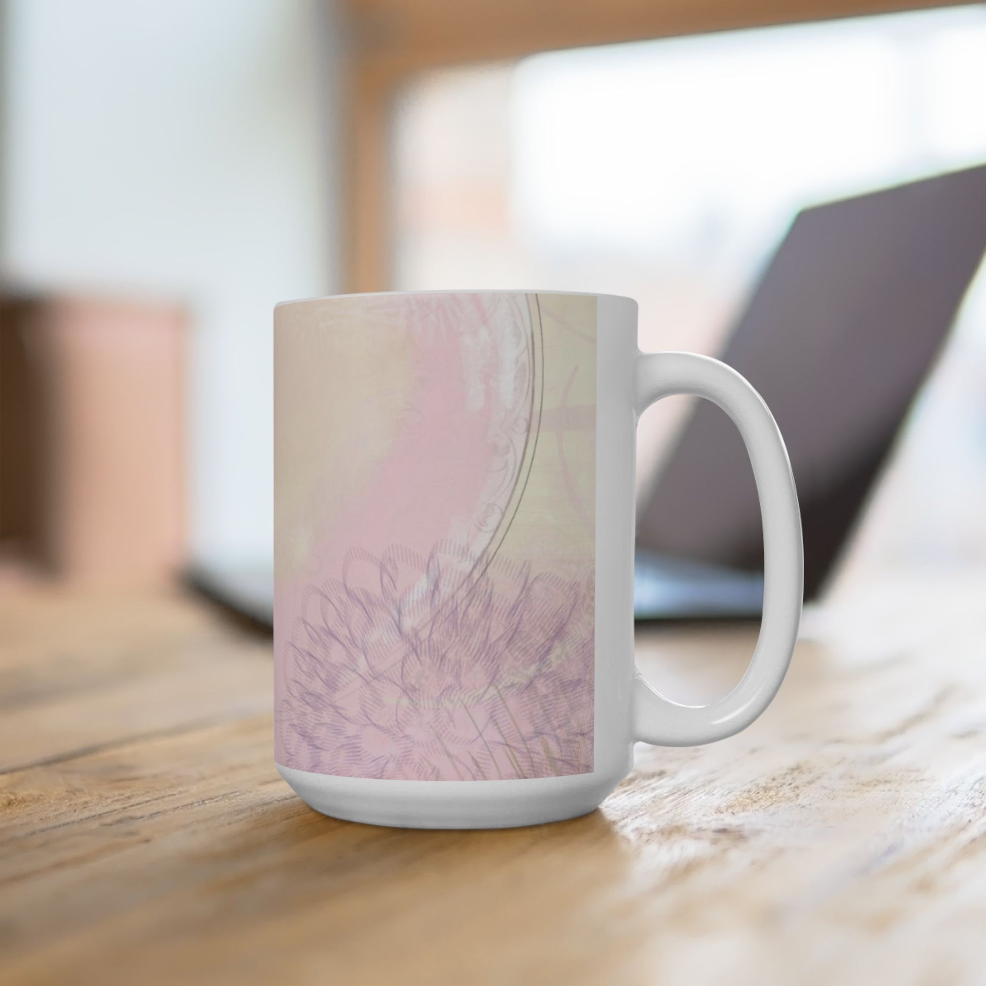 Pink Ceramic Mug, | 11 Ounce Mug | Morning Mood Mug | Mugs for Gifts | Mugs for Work 15 Ounce Mug