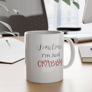 Red White and Blue Mug, Funny Mug, Mug for Lake House, Crabby But Cute Coffee Mug — 'Sorry I’m a Little Crabby' Ceramic 11oz