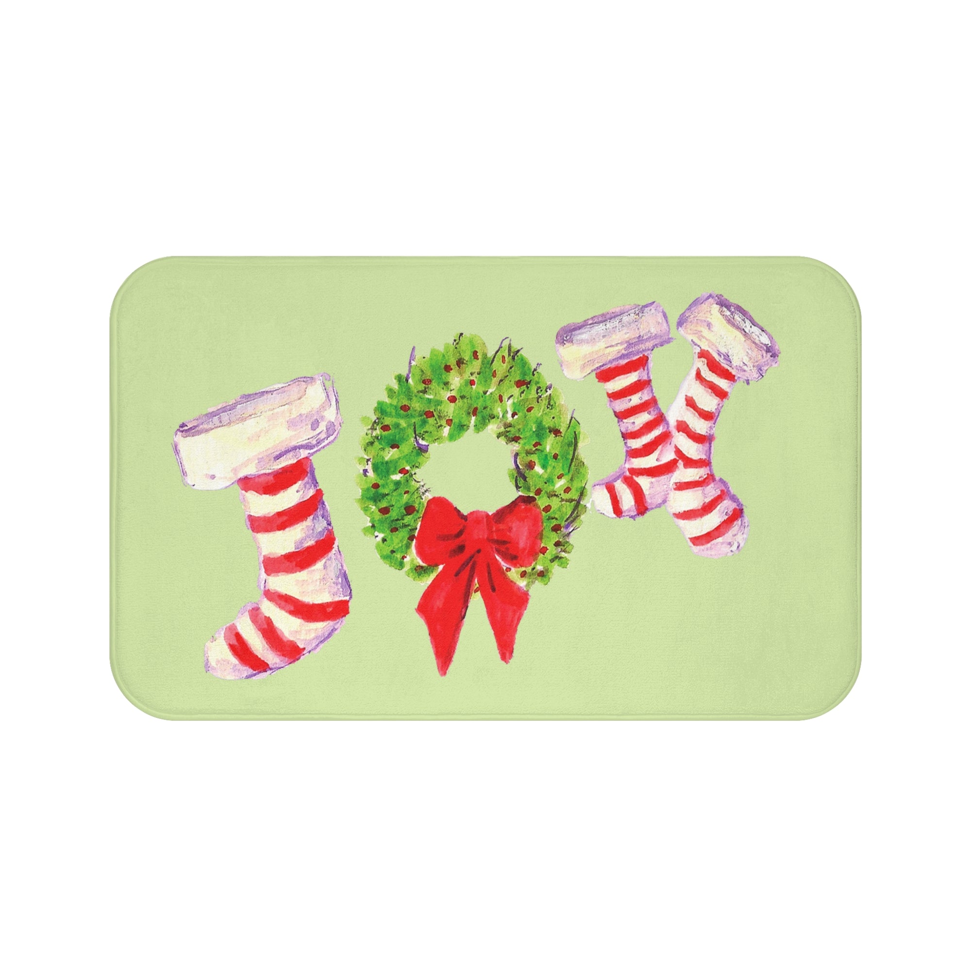 Christmas Stocking Bath Mat, Christmas Bathroom Home Decor, Holiday Decor Rug, Holiday Home Decor for the Bath