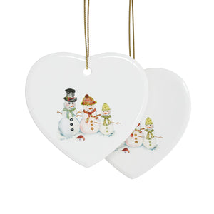 Watercolor Art Christmas Ornament | Snowman Holiday Ornaments | Snowman Family Ornament | Christmas Ornament with Snowmen