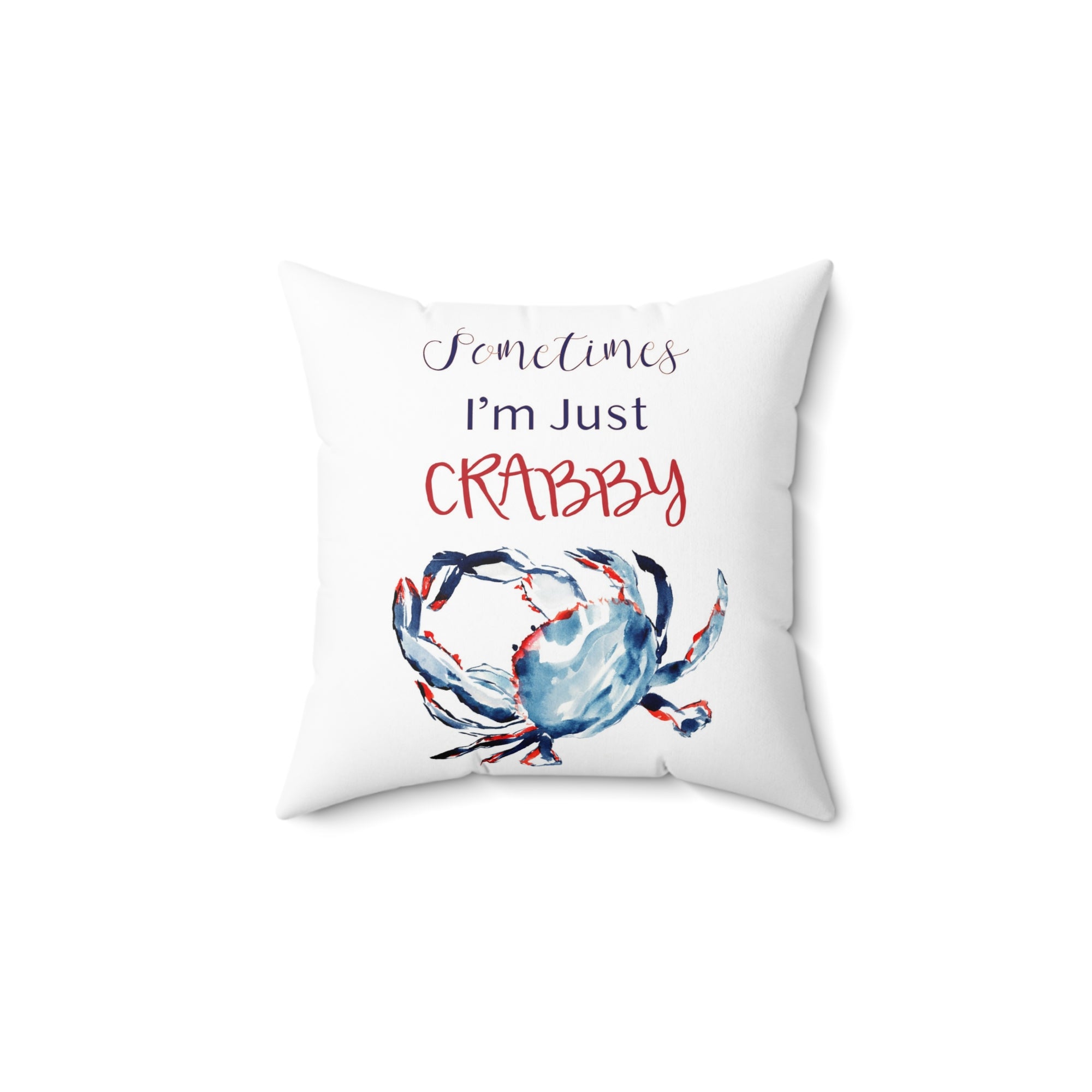 Funny Ocean Animal Pillow | Patriotic Crab Pillow | Red White and Blue Square Pillow