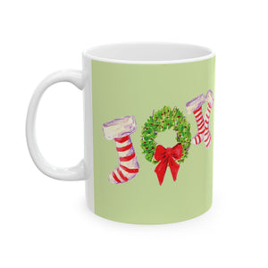 Christmas Stocking Ceramic Mug - Holiday Coffee Cup, Winter Gift, Seasonal Decor, Festive Kitchenware, Cute Mug for Gifts