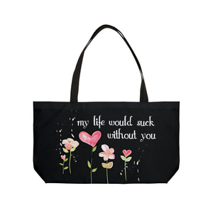 Funny Valentine Market Tote Bag | Market Tote Bag Black | Weekender Tote | Book Bag