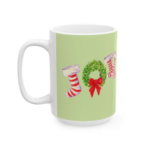 Christmas Stocking Ceramic Mug - Holiday Coffee Cup, Winter Gift, Seasonal Decor, Festive Kitchenware, Cute Mug for Gifts