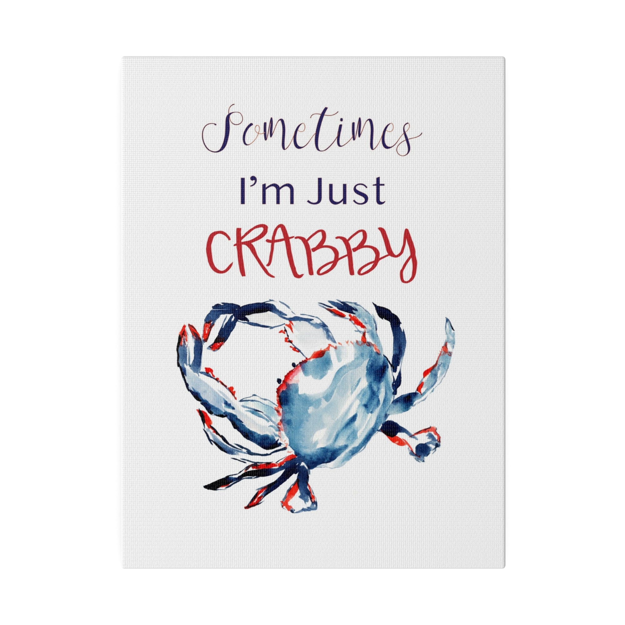 Ocean Crab Art Print on Matte Canvas | Patriotic Crab Art on Canvas | Ocean Animal Art