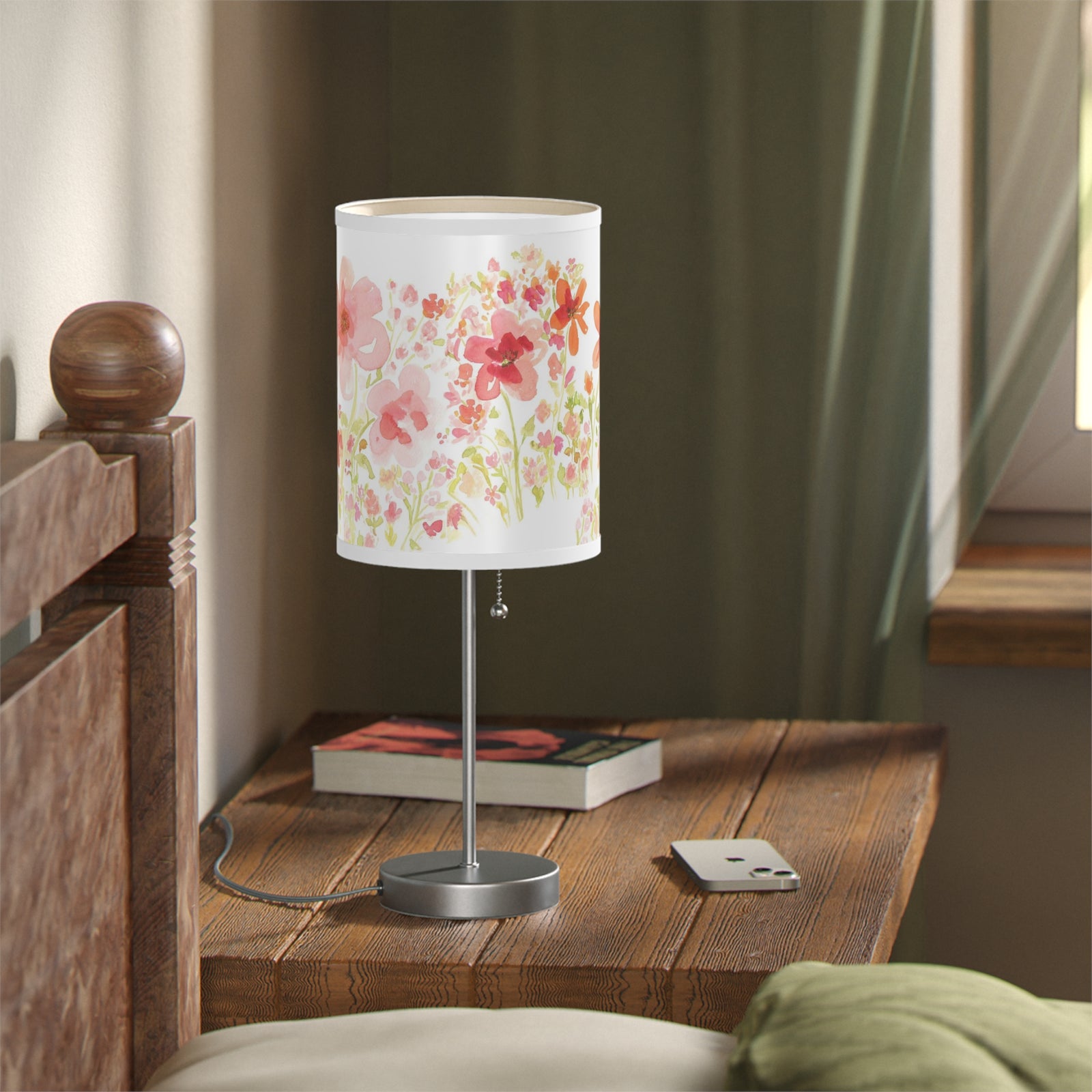 Orange Floral Lamp on a Stand | Flower Fields Lamp