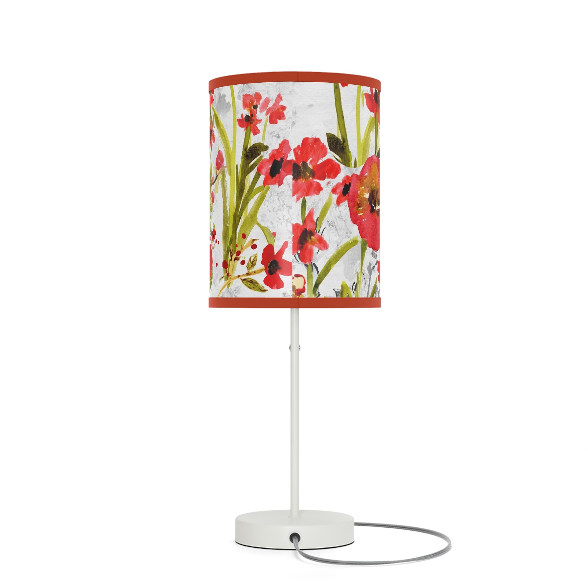 Red Floral Watercolor Lamp | Artisan Lamp