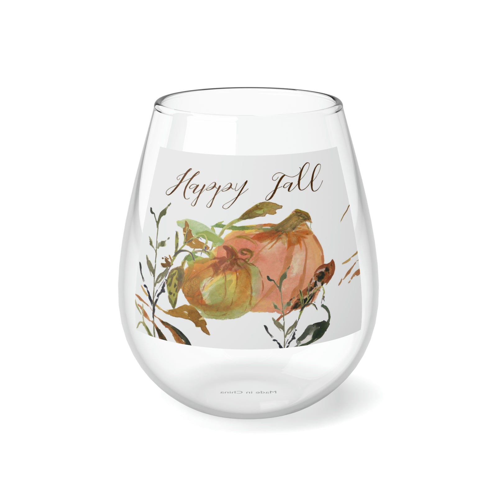 WIne Glass for Fall | Stemless Wine Glass, 11.75oz z|