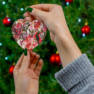 Star Christmas Ornament | Red Holiday Decor | Red Ornaments | Pink Tree | Art for Christmas