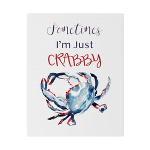 Ocean Crab Art Print on Matte Canvas | Patriotic Crab Art on Canvas | Ocean Animal Art