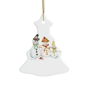 Watercolor Art Christmas Ornament | Snowman Holiday Ornaments | Snowman Family Ornament | Christmas Ornament with Snowmen