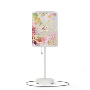 Floral Pink Lamp on a Stand | Desk Lamp | Nightstand Lamp