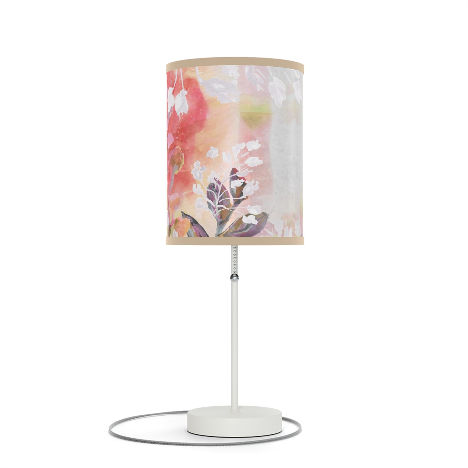 Watercolor Decor Abstract Lamp on a Stand | Pink Abstract Lamp
