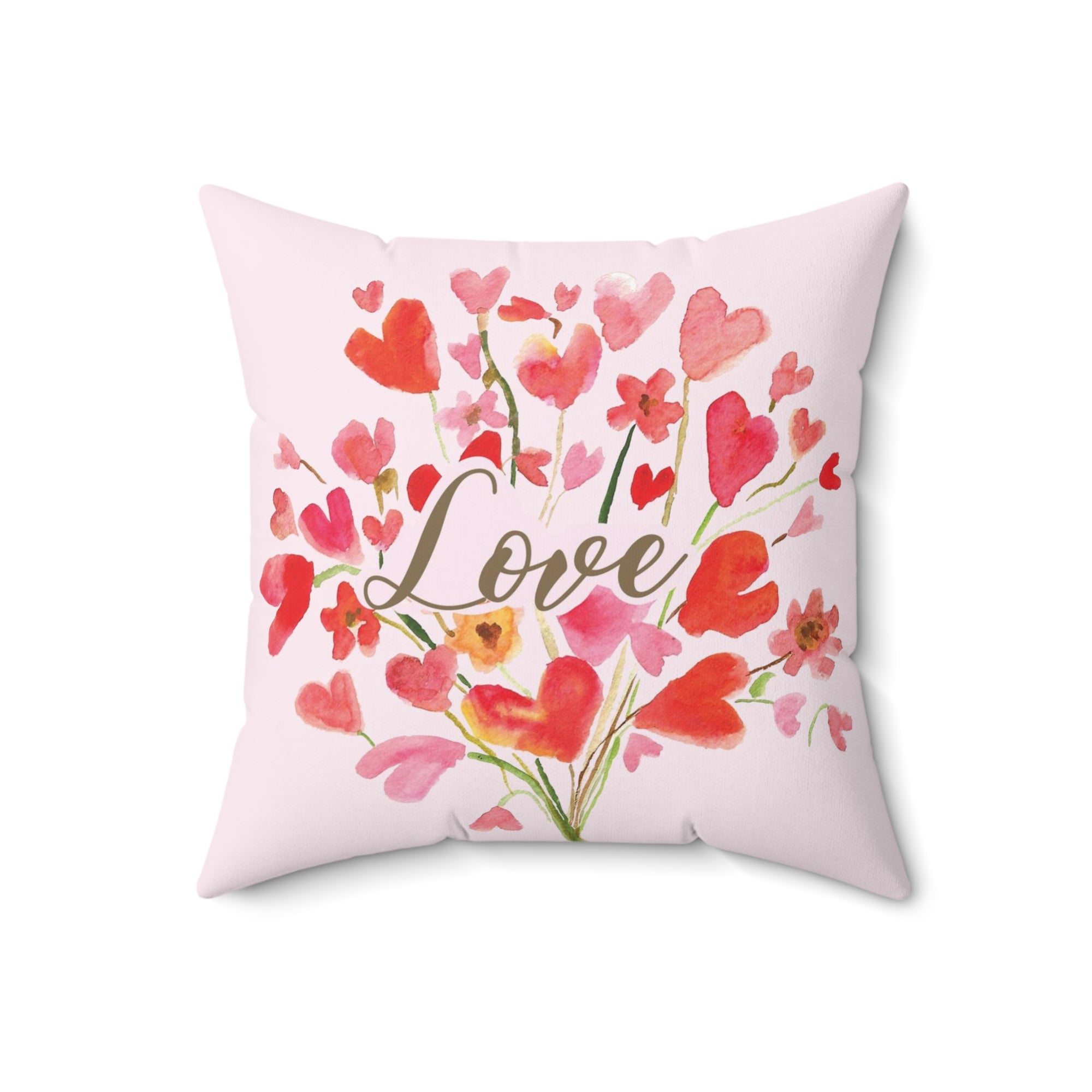 Valentine Love Pillow | Valentine Home Decor Pillow | Hearts on Pillow Decor | Valentine Square Pillow