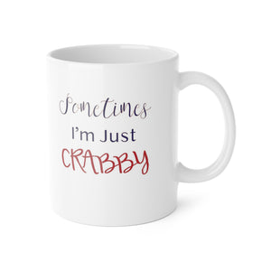 Red White and Blue Mug, Funny Mug, Mug for Lake House, Crabby But Cute Coffee Mug — 'Sorry I’m a Little Crabby' Ceramic 11oz