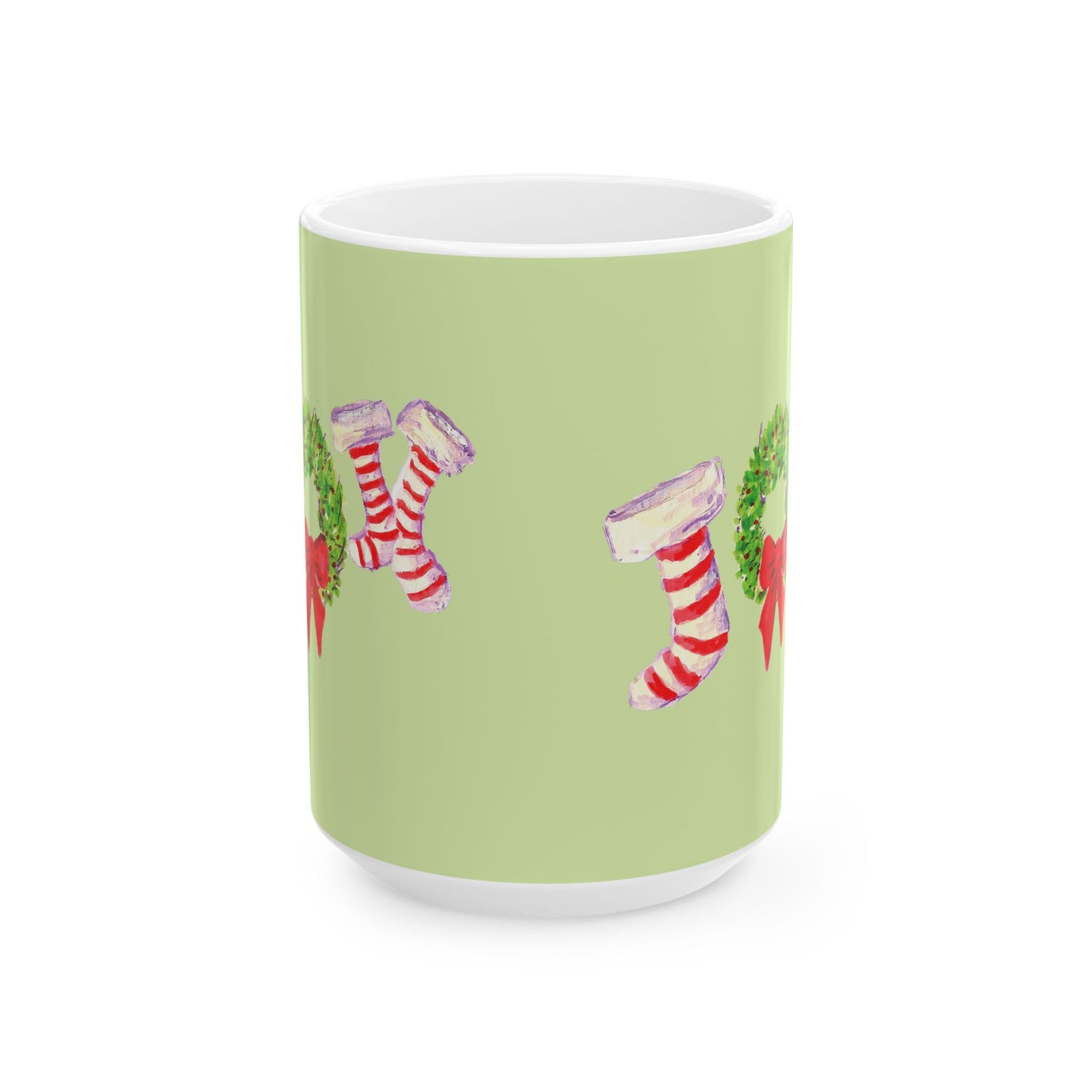 Christmas Stocking Ceramic Mug - Holiday Coffee Cup, Winter Gift, Seasonal Decor, Festive Kitchenware, Cute Mug for Gifts