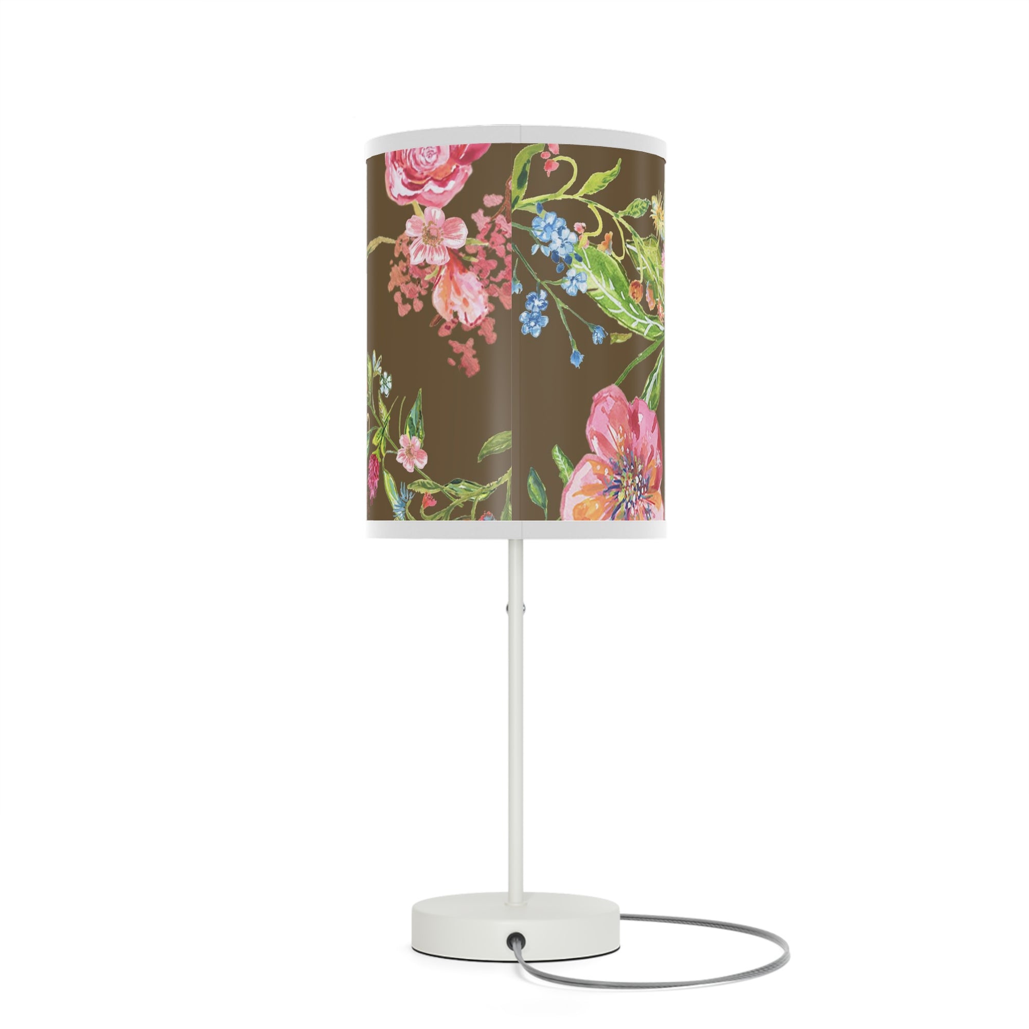 Bedside Table Lamp on a Stand | Floral Table Lamp | Watercolor Art Table Lamp